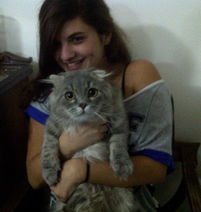 Hiba Bizri with cat