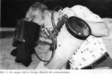 Geoerge Adamski looking through his telescope